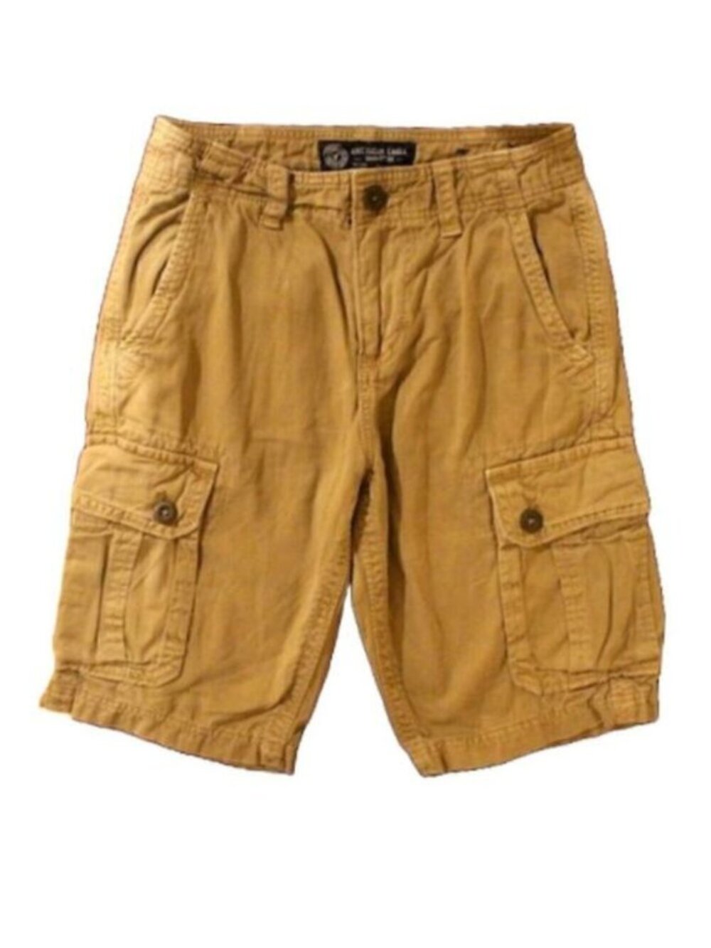 American Eagle Cargo Shorts Mens 26 Khaki Tan 12” Inseam Long Length Cotton